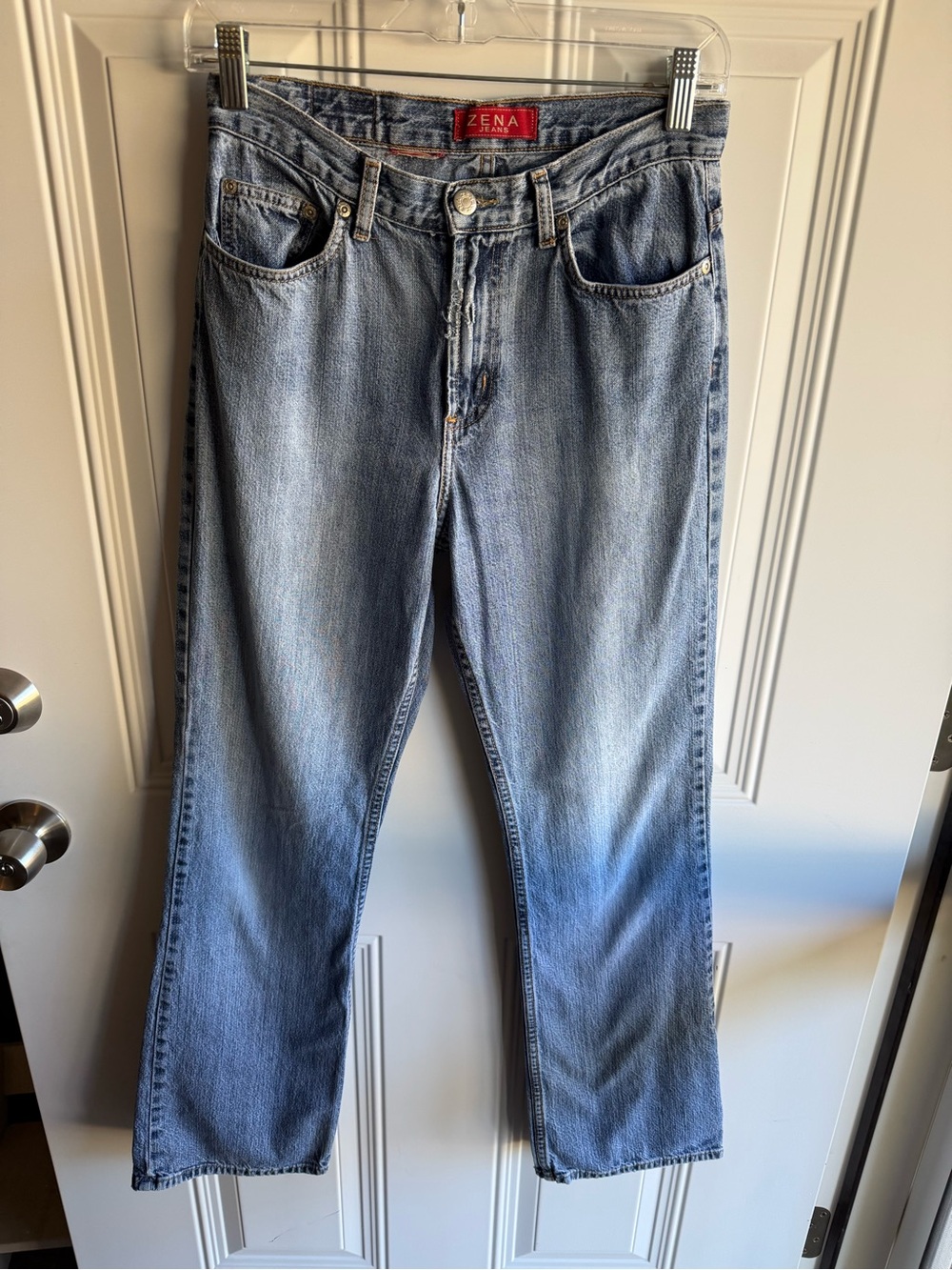 Zena Women’s Distressed Light Blue Straight Leg Jeans